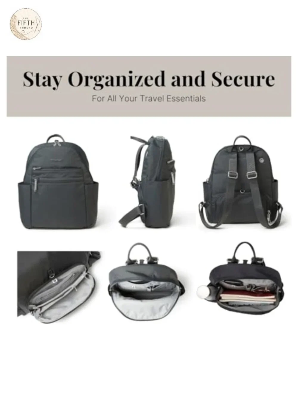Anti-Theft Travel Backpack RFID Blocking Slash-Resistant Nylon Daypack